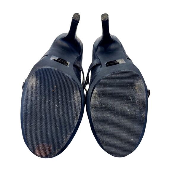 Sarah Jayne Double Buckle Mary Jane High Heel Pumps Faux Leather Black Womens 8 - Picture 7 of 8